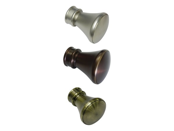Endknopf Lago für Ø 19 mm in Silber-Satin, Bronze, Messing-Antik und Silber-Antik
