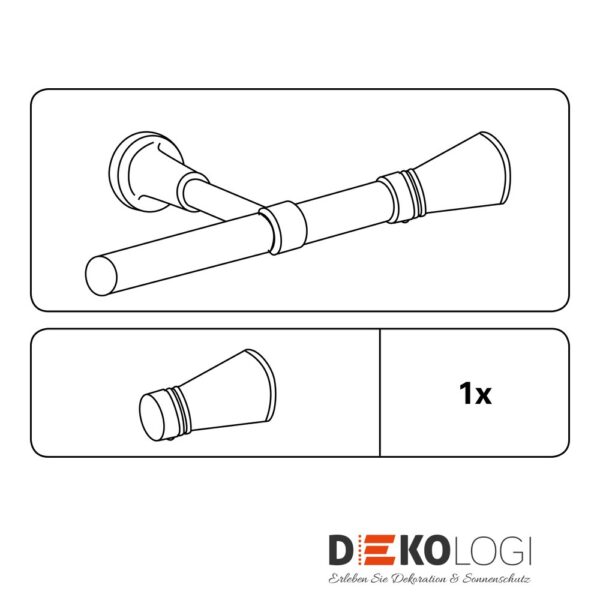 Endknopf Lago für Ø 19 mm – Silber-Satin