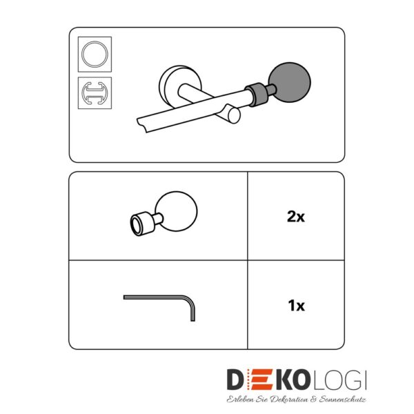 Endstück Ball für Ø 19 mm – Cappuccino