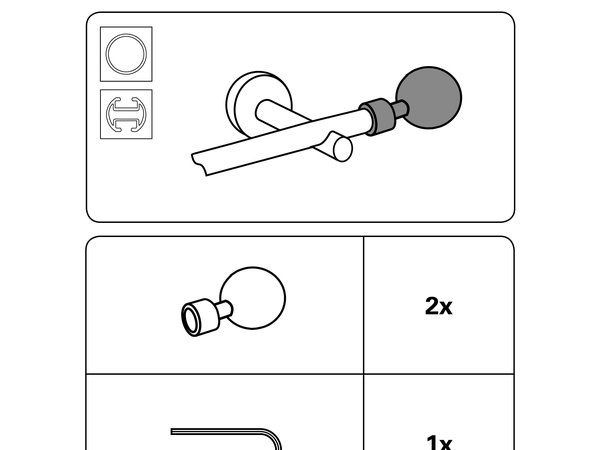Endstück Ball für Ø 19 mm Montage