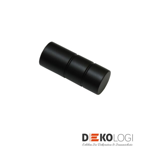 Endstück Denver Zylinder für Ø 25 mm – Schwarz-Matt