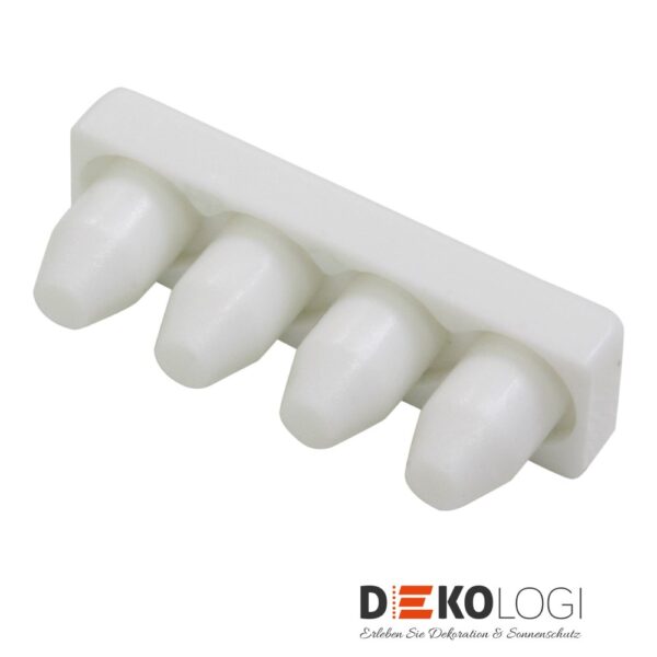 Endstück für Alu-Vorhangschiene 7 mm – Weiß 1-Lauf