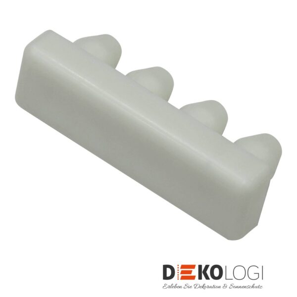 Endstück für Alu-Vorhangschiene 7 mm – Weiß 1-Lauf