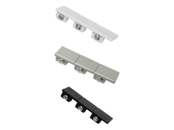 Endstück für Flächenvorhangschiene 3-Lauf in Weiß, Silber und Schwarz-Matt
