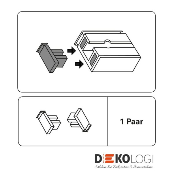 Endstück für Vorhangschiene GE/GK – Weiß GE1 & GK1
