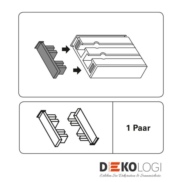 Endstück für Vorhangschiene GE/GK – Weiß GE2 & GK2