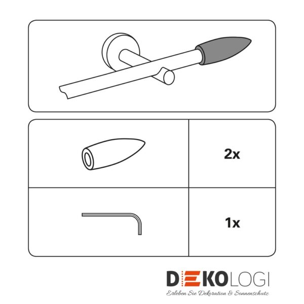 Endstück Patrone für Ø 16 mm – Schwarz-Matt