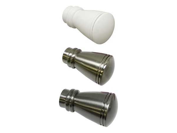 Endstück Siro für Ø 20 mm in Weiß, Edelstahl-Optik, Titan und Bronze