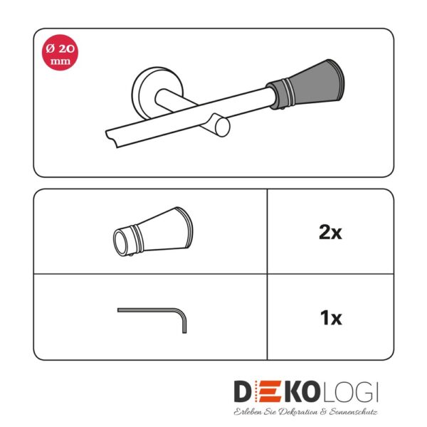 Endstück Siro für Ø 20 mm – Weiß