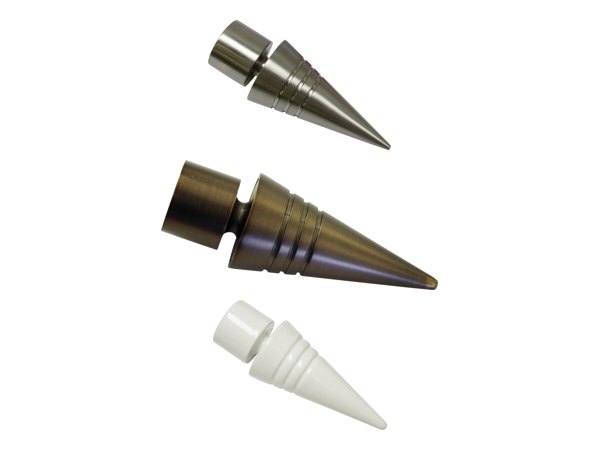 Endstück Spitze für Ø 20 mm in Edelstahl-Optik, Bronze und Weiß