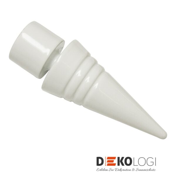 Endstück Spitze für Ø 20 mm – Weiß