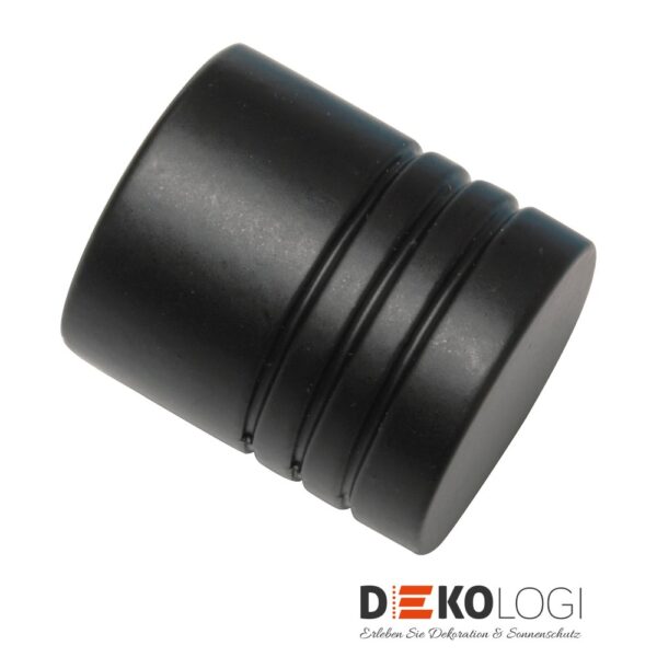 Endstück Zylinder für Ø 16 mm – Schwarz-Matt