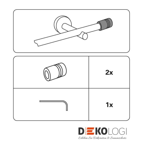 Endstück Zylinder für Ø 16 mm – Schwarz-Matt