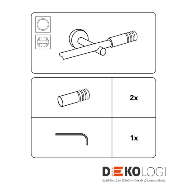 Endstück Zylinder für Ø 19 mm – Cappuccino