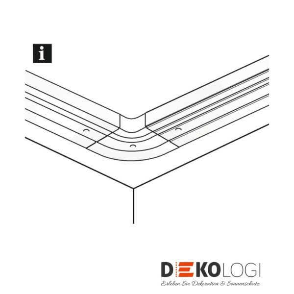 Erkerbogen für Verlängerung von Vorhangschienen – Weiß GE3 & GK3