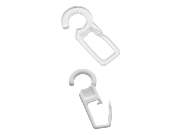 Faltenlegehaken 8 mm in Transparent und Weiß