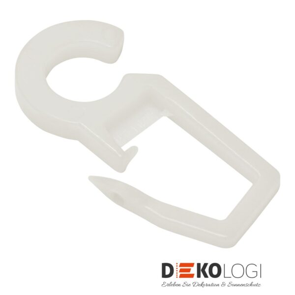 Faltenlegehaken POM-Qualität – Weiß 7,6 mm