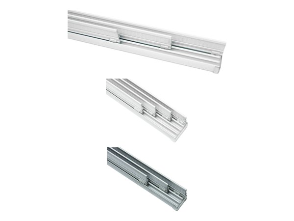 Flächenvorhangschienen-Set Komfort in Weiß und Aluminium