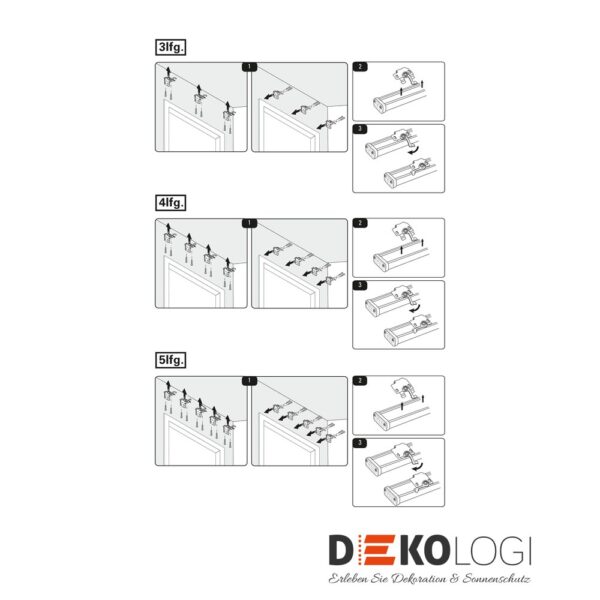 Flächenvorhangschienen-Set Komfort – Weiß 3-Lauf, 170 cm