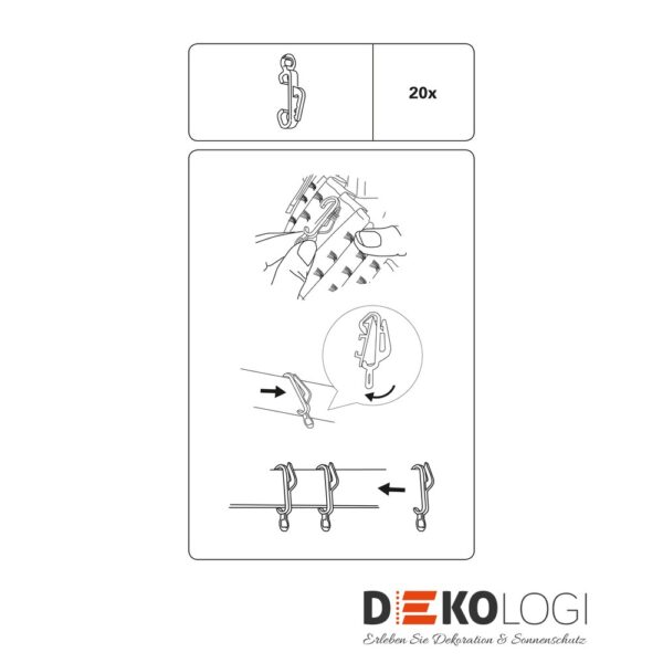 Gardinengleiter für Vorhangschiene Flexline – Weiß