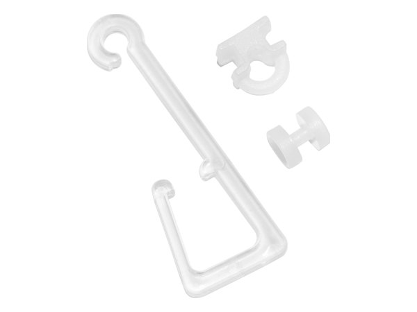 Gardinenhaken mit Rollen/X-Gleitern in Transparent