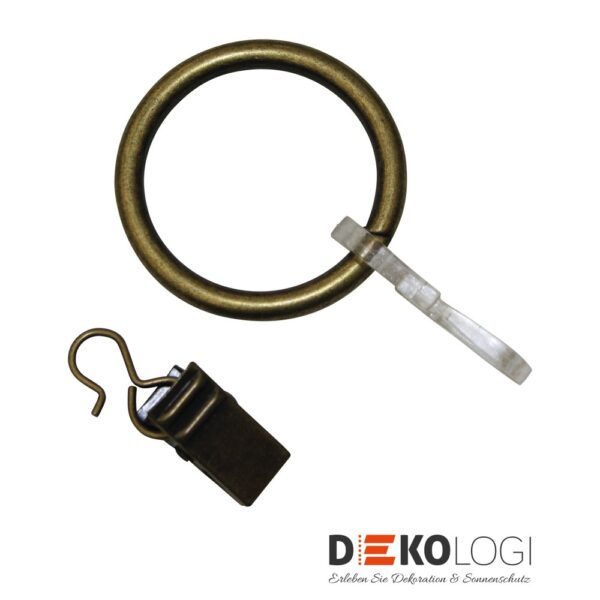 Gardinenringe für Ø 19 mm – Messing-Antik