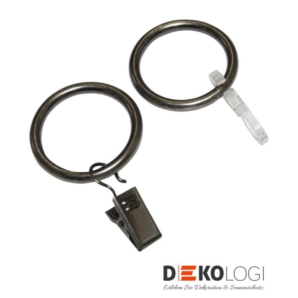 Gardinenringe für Ø 19 mm – Silber-Antik