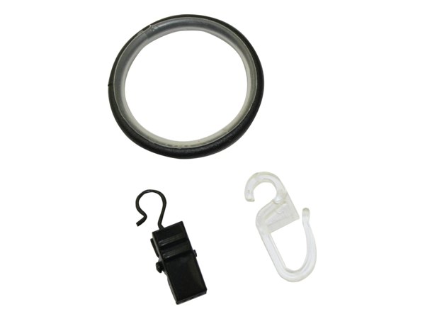 Gardinenringe für Ø 25 mm in Schwarz