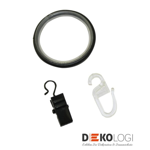 Gardinenringe für Ø 25 mm – Schwarz