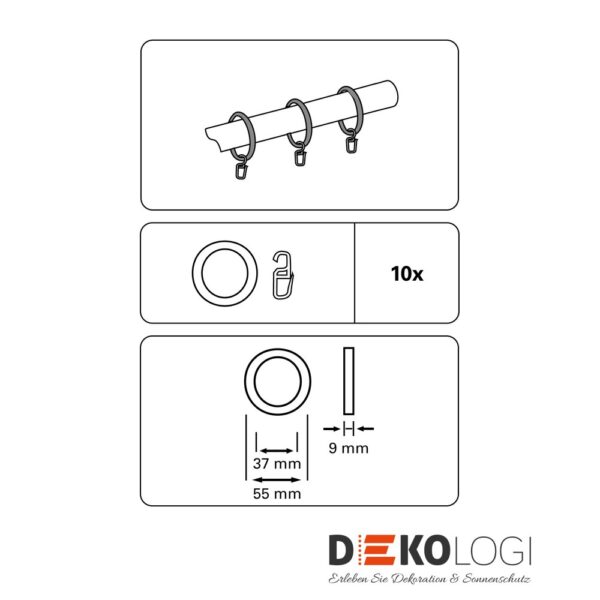 Gardinenringe für Ø 28 mm – Chrom