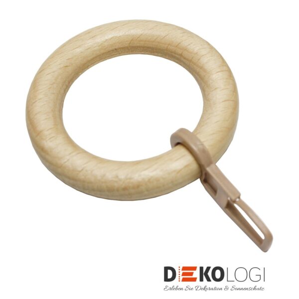 Gardinenringe für Ø 28 mm Holz – Natur
