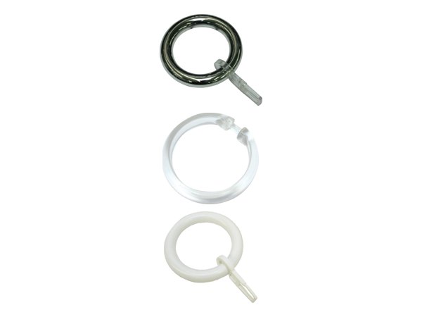 Gardinenringe für Ø 28 mm in Chrom, Transparent, Weiß und Schwarz