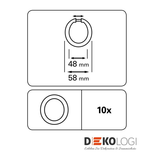 Gardinenringe für Ø 28 mm – Transparent