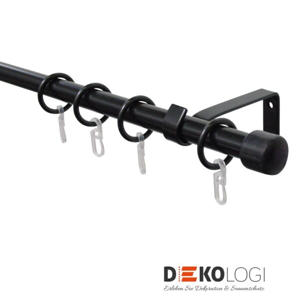 Gardinenstangen-Set Cap Ø 13/16 mm – Schwarz