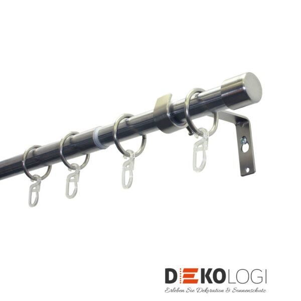Gardinenstangen-Set Cap Ø 16/19 mm – Edelstahl-Optik