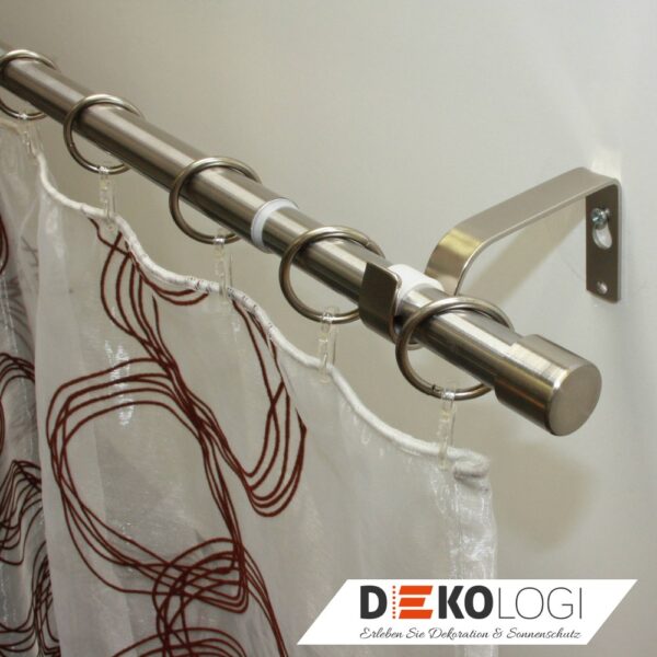 Gardinenstangen-Set Cap Ø 16/19 mm – Edelstahl-Optik
