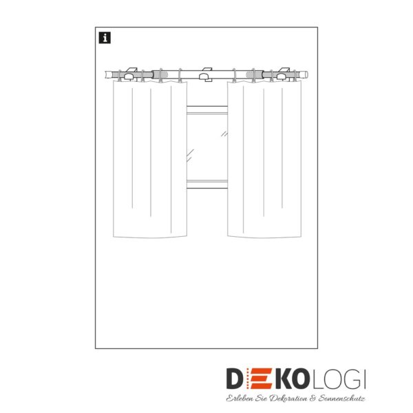 Gardinenstangen-Set Cap Ø 16/19 mm – Edelstahl-Optik
