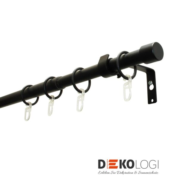 Gardinenstangen-Set Cap Ø 16/19 mm – Schwarz-Matt