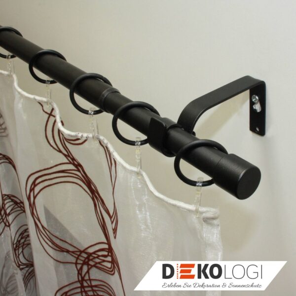 Gardinenstangen-Set Cap Ø 16/19 mm – Schwarz-Matt