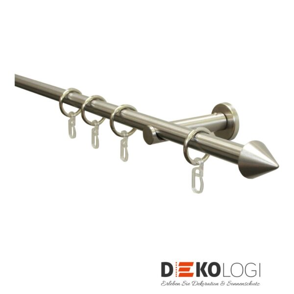 Gardinenstangen-Set Cone Ø 16 mm – Edelstahl-Optik