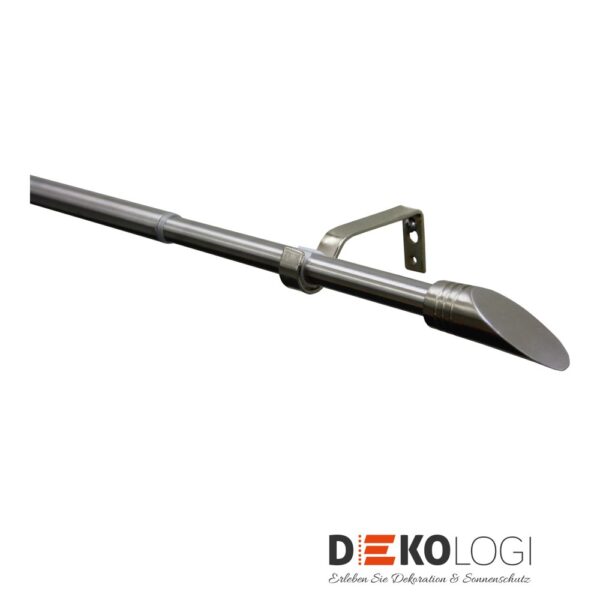 Gardinenstangen-Set Ellipse Ø 16/19 mm – Edelstahl-Optik