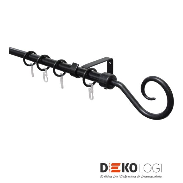 Gardinenstangen-Set Hook Ø 13/16 mm – Schwarz