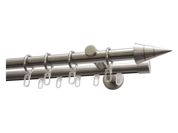 Gardinenstangen-Set Kegel in Edelstahl-Optik