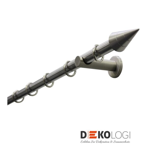 Gardinenstangen-Set Kegel Ø 20 mm – Edelstahl-Optik