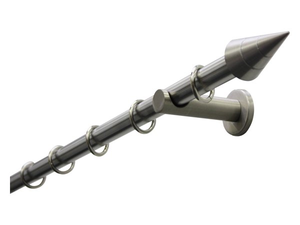 Gardinenstangen-Set Kegel in Edelstahl-Optik