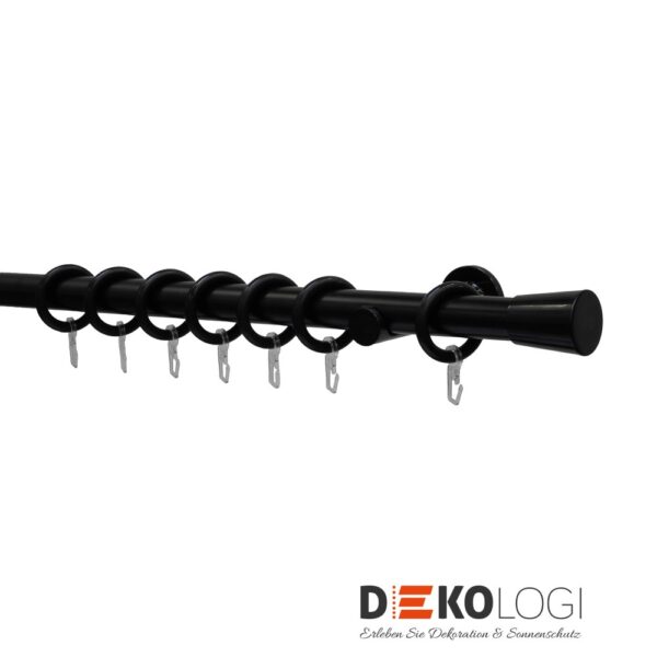 Gardinenstangen-Set Korfu Ø 28 mm – Schwarz