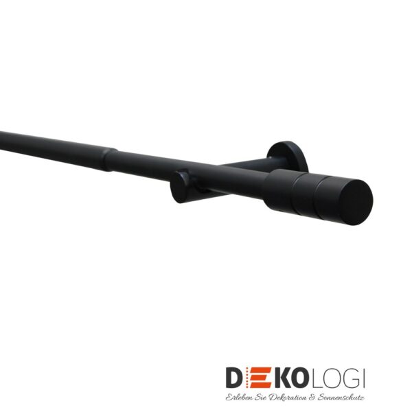 Gardinenstangen-Set Kreta Ø 16/19 mm – Schwarz-Matt