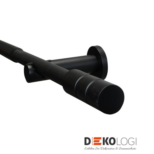 Gardinenstangen-Set Kreta Ø 16/19 mm – Schwarz-Matt