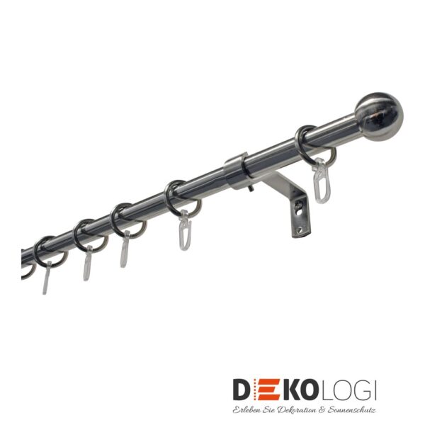 Gardinenstangen-Set Kugel Ø 16 mm – Edelstahl-Optik