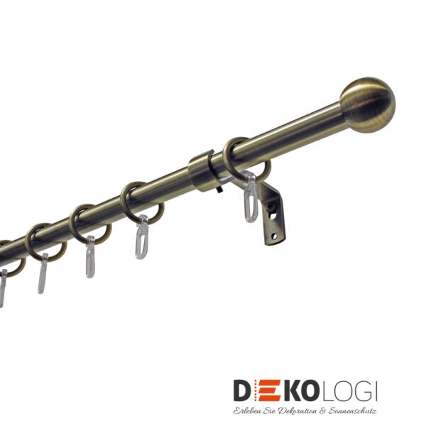 Gardinenstangen-Set Kugel Ø 16 mm – Messing-Antik